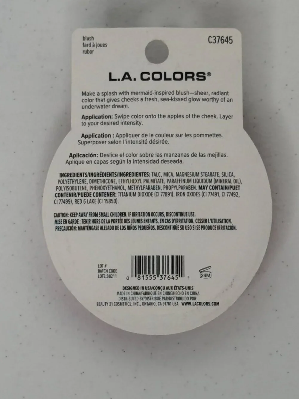 L.A. Colors Mermaid Blush Coral Flush New